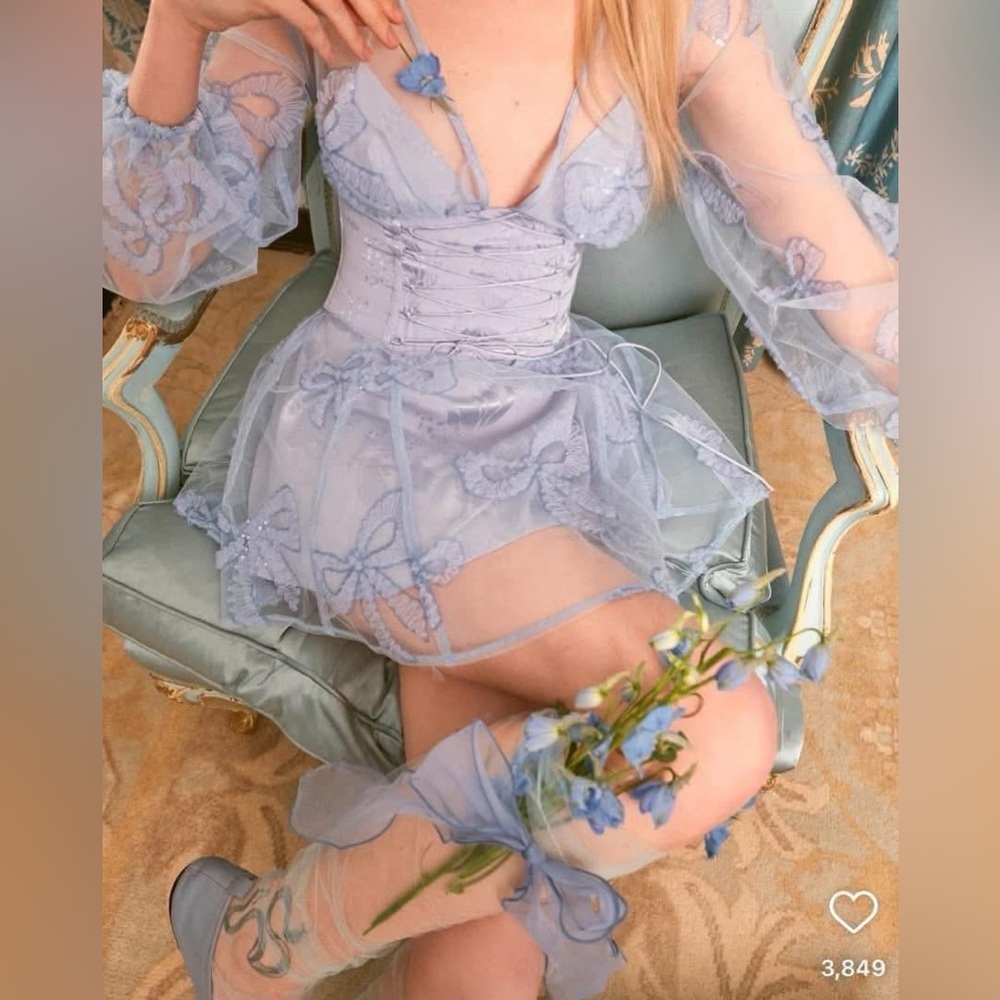 For Love And Lemons Lavender Mini Dress